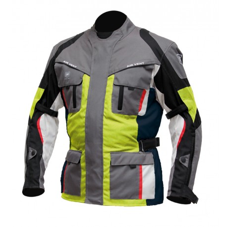 Pánská textilní moto bunda Cyber Gear Tour Long šedá-fluo - 5XL