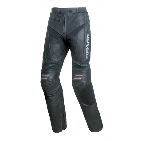 Pánske kožené moto nohavice Spark ProComp, čierne