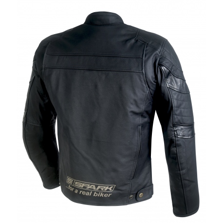 Pánska kožená moto bunda Spark Dark, čierna