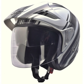Moto helma Cyber U-388, bílo-černá