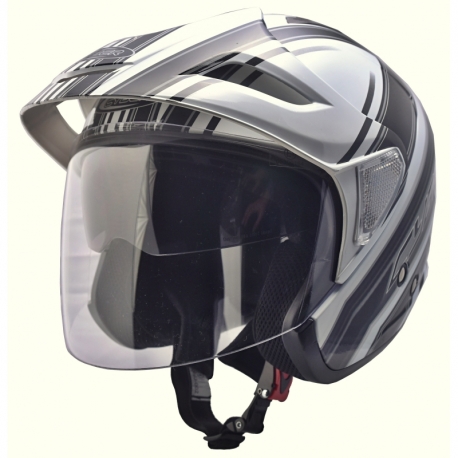 Moto helma Cyber U-388, bílo-černá