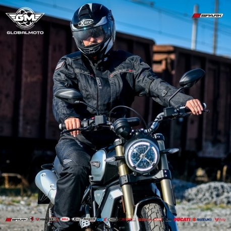 Pánska textilná moto bunda Spark Dura, Black
