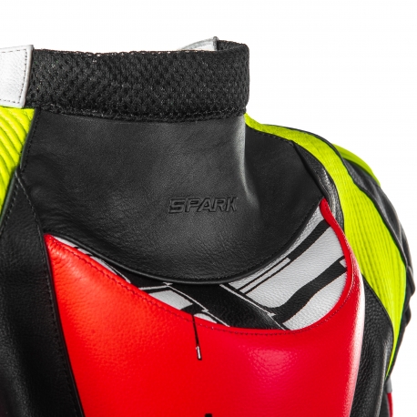 Pánska kožená moto kombinéza dvojdielna Spark Apex, červená