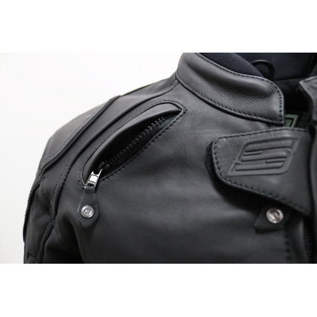 Pánska kožená moto bunda Spark Motostar Black