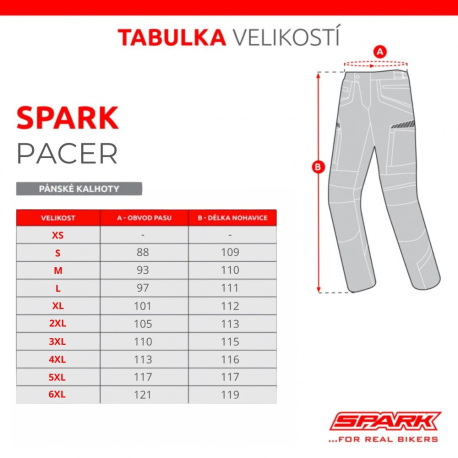 Pánské textilní moto kalhoty Spark Pacer, fluo