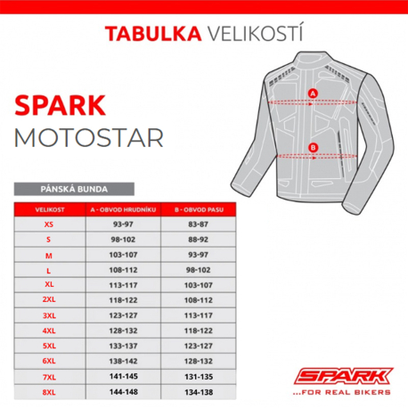 Pánska kožená moto bunda Spark Motostar Black