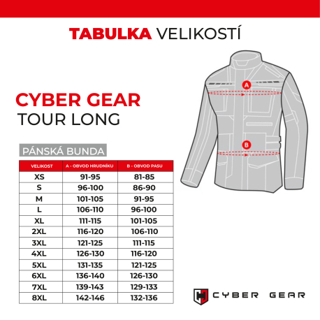 Pánská textilní moto bunda Cyber Gear Tour Long šedá - S