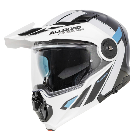Moto helma Yohe FG102 Enduro Double Visor Černá/Bílá/Modrá