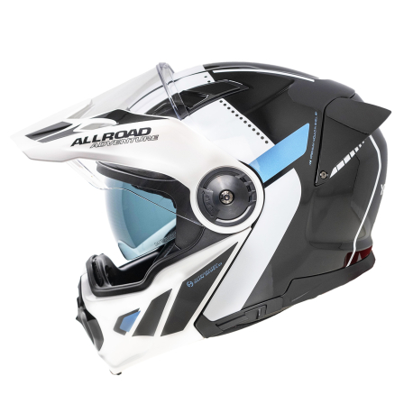 Moto helma Yohe FG102 Enduro Double Visor Černá/Bílá/Modrá