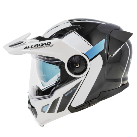Moto helma Yohe FG102 Enduro Double Visor Černá/Bílá/Modrá