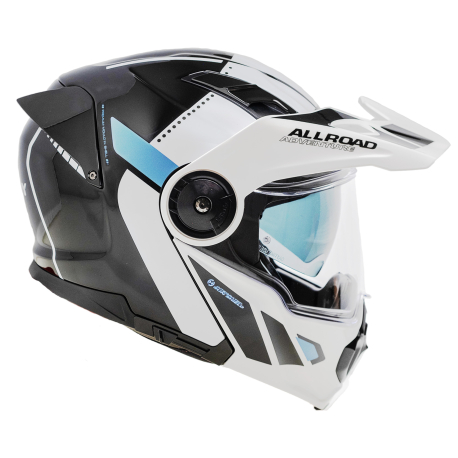 Moto helma Yohe FG102 Enduro Double Visor Černá/Bílá/Modrá