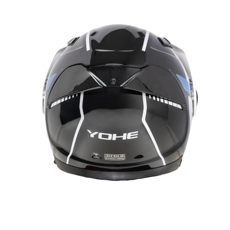 Moto helma Yohe FG102 Enduro Double Visor Černá/Bílá/Modrá