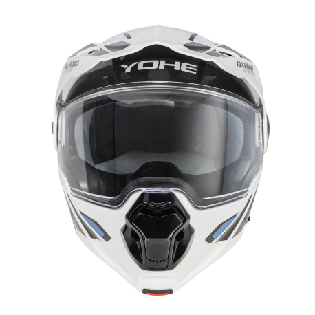 Moto helma Yohe FG102 Enduro Double Visor Černá/Bílá/Modrá