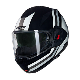 Moto helma Nolan N120-1 Lineo  N-com Nero/Bianco/Argento  348