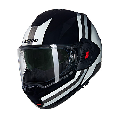 Moto helma Nolan N120-1 Lineo  N-com Nero/Bianco/Argento  348