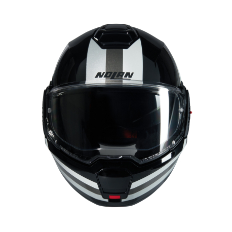 Moto helma Nolan N120-1 Lineo  N-com Nero/Bianco/Argento  348