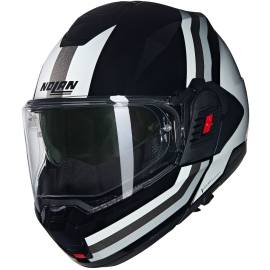 Moto helma Nolan N120-1 Lineo  N-com Nero/Bianco/Argento  348