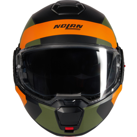Moto helma Nolan N120-1 Omocromo  N-com Nero/Arancione/Verde Militare  345