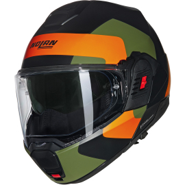 Moto helma Nolan N120-1 Omocromo  N-com Nero/Arancione/Verde Militare  345